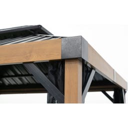 Pavillon Fontana 1012 | inkl. Moskitonetz 3,6 x 3 m, Holzoptik - 1 Stk