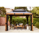 Pavillon Fontana 1012 | inkl. Moskitonetz 3,6 x 3 m, Holzoptik - 1 Stk