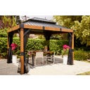 Pavillon Fontana 1012 | inkl. Moskitonetz 3,6 x 3 m, Holzoptik - 1 Stk