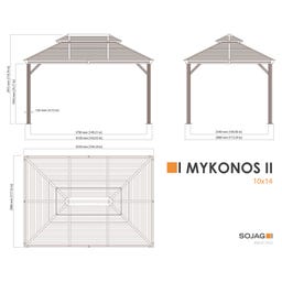 Pavillon Mykonos 10x14 / 4,2 x 3 m, Basaltgrau - 1 Stk