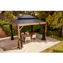 Pavillon Fontana 1012 | inkl. Moskitonetz 3,6 x 3 m, Holzoptik - 1 Stk