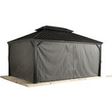 Vorhang-Set passend zu Mykonos/Messina 12x16, Dunkelgrau