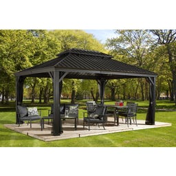 Pavillon Messina 12x16 / 4,8 x 3,6 m, Anthrazit - 1 Stk