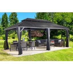 Pavillon Messina 12x20 / 6 x 3,6 m, Anthrazit - 1 Stk