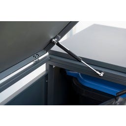 Mülltonnenbox Kubus mit Deckel, Anthrazit - 5 x 240 L