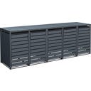 Mülltonnenbox Kubus mit Deckel, Anthrazit - 5 x 240 L
