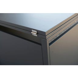 Mülltonnenbox Kubus mit Deckel, Anthrazit - 5 x 240 L