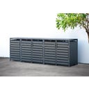 Mülltonnenbox Kubus mit Deckel, Anthrazit - 5 x 240 L