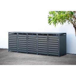 Mülltonnenbox Kubus mit Deckel, Anthrazit - 5 x 240 L