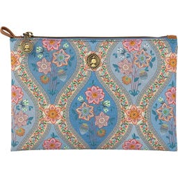 Flat Cosmetic Bag Charly Ornamento, medium - Blue