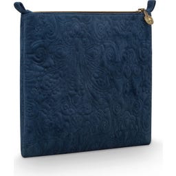 Flache Kosmetiktasche Charly Samt Quilty Days, groß - Blau