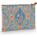 Flat Cosmetic Bag Charly Ornamento, medium - Blue