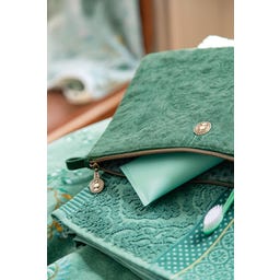 Flache Kosmetiktasche Charly Samt Quilty Days, groß - Grün
