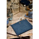 Flache Kosmetiktasche Charly Samt Quilty Days, groß - Blau