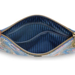 Flat Cosmetic Bag Charly Ornamento, medium - Blue