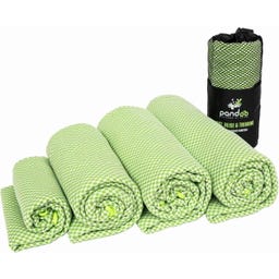 Potovalna brisača z bambusovimi vlakni iz aktivnega oglja, 80 x 40 cm - zelena