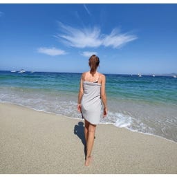 Reisehandtuch mit Bambusaktivkohlefaser, 200 x 80 cm - Blau