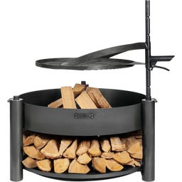 Feuerschale Montana X | Inkl. Holzlager & Zubehör