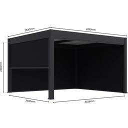 Outdoor Seitenteil für Pergola Grand Tuscan 12 Grau