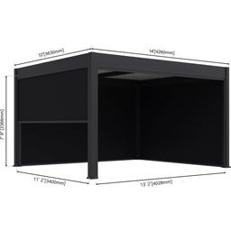 Outdoor Seitenteil für Pergola Grand Tuscan 14 Grau - 1 Stk