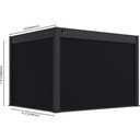 Outdoor Seitenteil für Pergola Grand Tuscan 10 Grau - 1 Stk