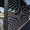 Outdoor Lamellen Sichtschutz für Pergola Grand Tuscan 12 / 114 x 234 cm Grau