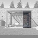 Outdoor Lamellen Sichtschutz für Pergola Grand Tuscan 12 / 114 x 234 cm Grau