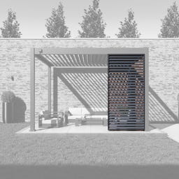 Outdoor Lamellen Sichtschutz für Pergola Grand Tuscan 12 / 114 x 234 cm Grau