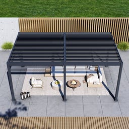 Pergola Grand Tuscan 1220 | inkl. Lamellendach 370 x 599 cm Anthrazit - 1 Stk