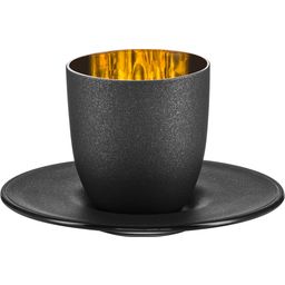 Tasse à Espresso avec Scoucoupe Cosmo Gold dans un Tube Cadeau - 1 kit