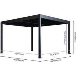 Pergola Grand Tuscan 1214 | inkl. Lamellendach 433 x 370 cm Anthrazit