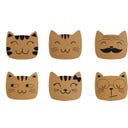 Winkee Cat Family Cork Coaster - 1 item