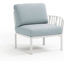 KOMODO Outdoor Sofa Side Element, White Frame - white / ice Sunbrella®