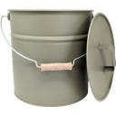 Livlig Metal Bucket with Lid, 12 L - Moss grey