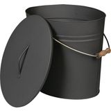 Ash Bucket with Handle and Lid - Oval, Anthracite