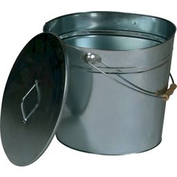 Galvanized Ash Bucket with Handle and Lid - Oval