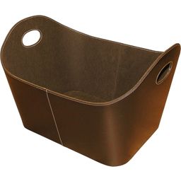 Synthetic Leather Basket with White Seams and inner Fleece Layer