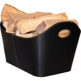 Synthetic Leather Basket with White Seams and inner Fleece Layer