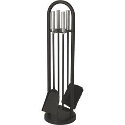 Fireplace Set 4 pcs. Black coated, Stainless Steel Handles