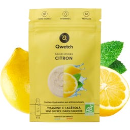 Qwetch Solid Drinks - Organic Lemon - Vitamin C - 12 šum. tabl.