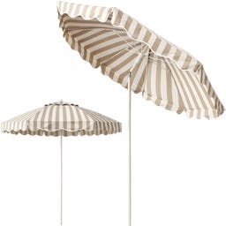 LIVLIG Ombrellone - Righe Beige/Bianco