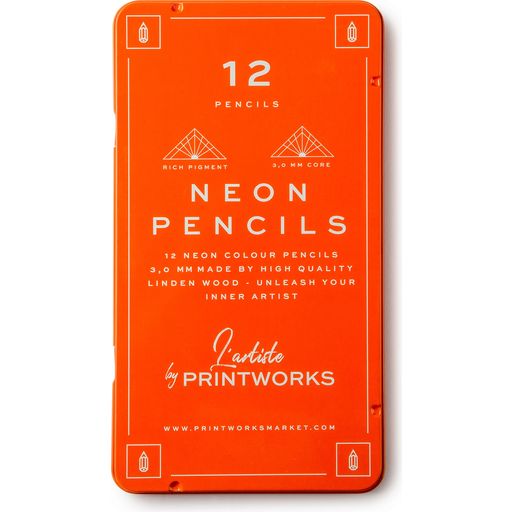Printworks 12 Crayons de Couleur - Neon - 1 pcs