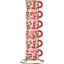 Mercato Della Frutta 6 stapelbare Espressotassen mit Metallgestell – Kirsche - 1 Stk