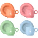 Mercato Della Frutta Espressotassen und Untertassen 4er-Set – Farbenmix - 1 Stk