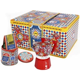 Geschenkbox Dolce & Gabbana Moka Express 3 Tassen Carretto Siciliano + Kaffeedose Dolce & Gabbana Perfetto Moka Irresistibile 200g - 1 Stk