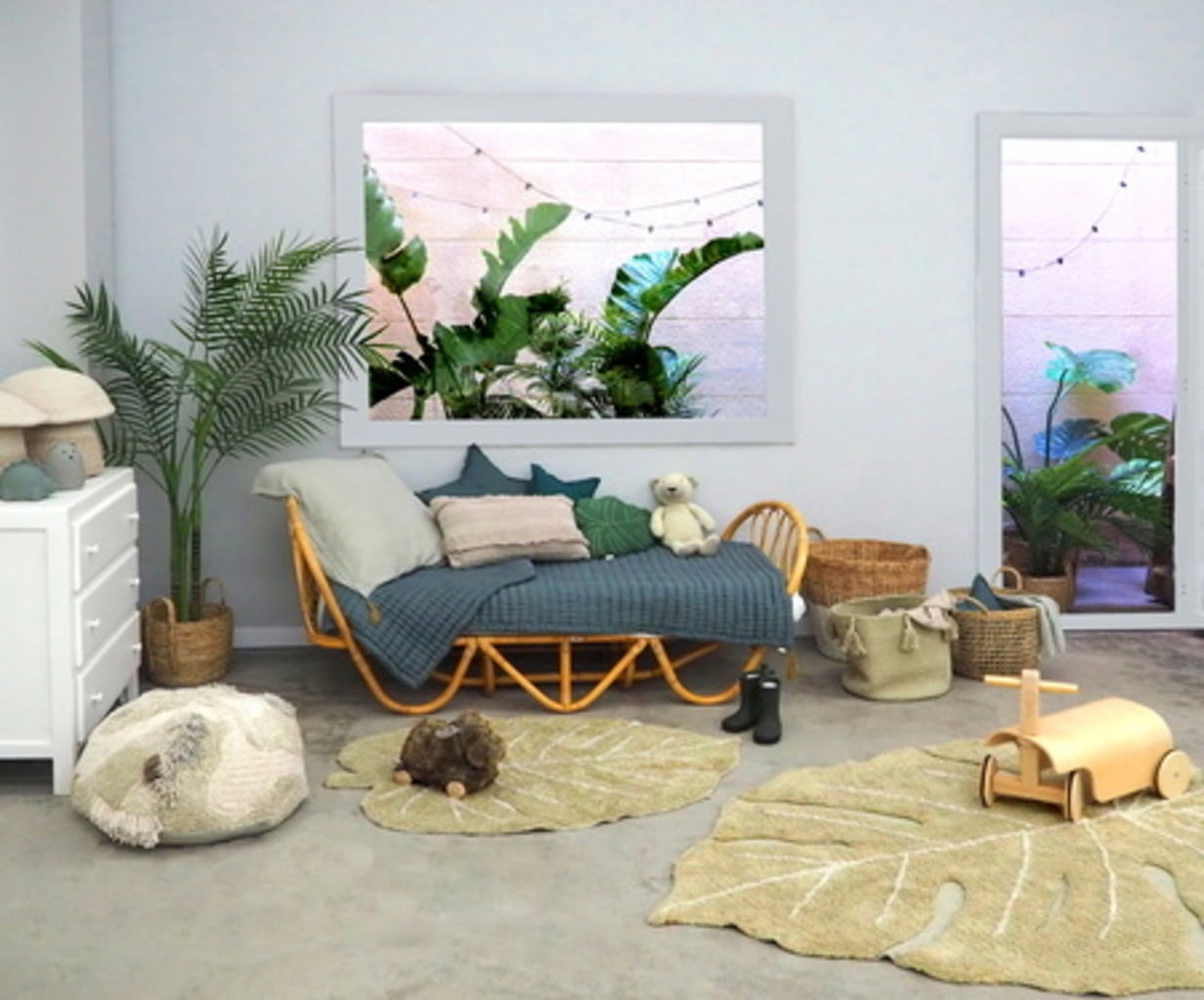 Lorena Canals Olive Mini Monstera Rug, 75x100 - 1 item