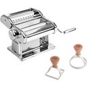 Nudelmaschine Atlas+ Chrome Design mit Ravioli-Ausstechformen