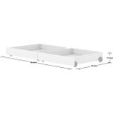 WHITE/NOR Bedlades voor Eenpersoonsbed, 2 Stuks