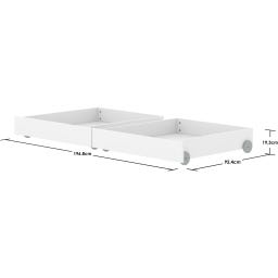 WHITE/NOR - 2 Tiroirs pour Lits Simples White et Nor - 200 cm
