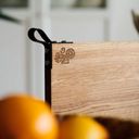 Oak Cutting Board with Leather Strap - 